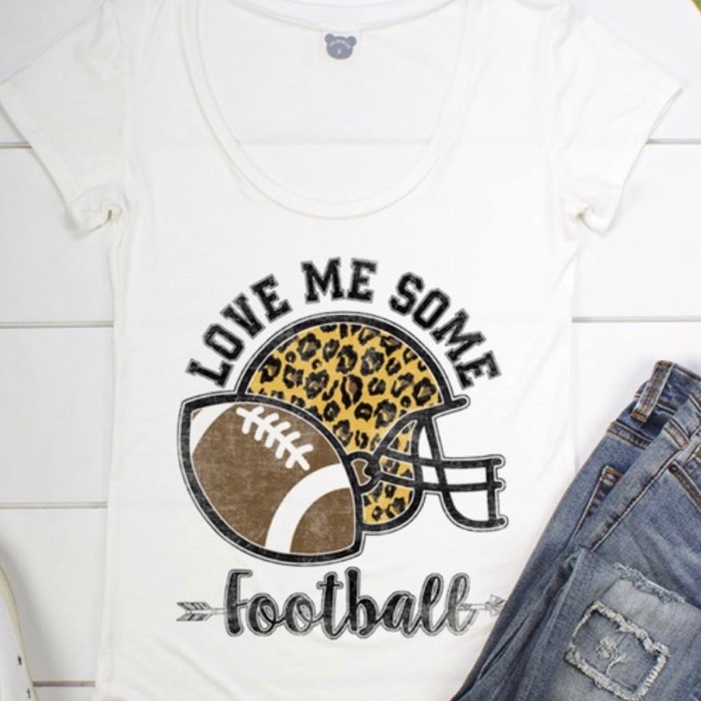 Women’s “Love me some Football” T-Shirt SZ S